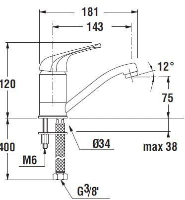 Virtuvinis maišytuvas Jika Lyra H3112710040101