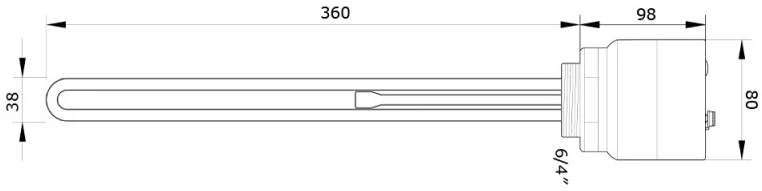 Kaitinimo elementas Gwarant 1,5 kW (vienfazis), sriegis 1 1/2" iki 70C