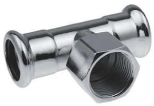 Nerūd. plieno KAN-therm Inox pres. trišakis su vid. sr. 22x1/2Vx22