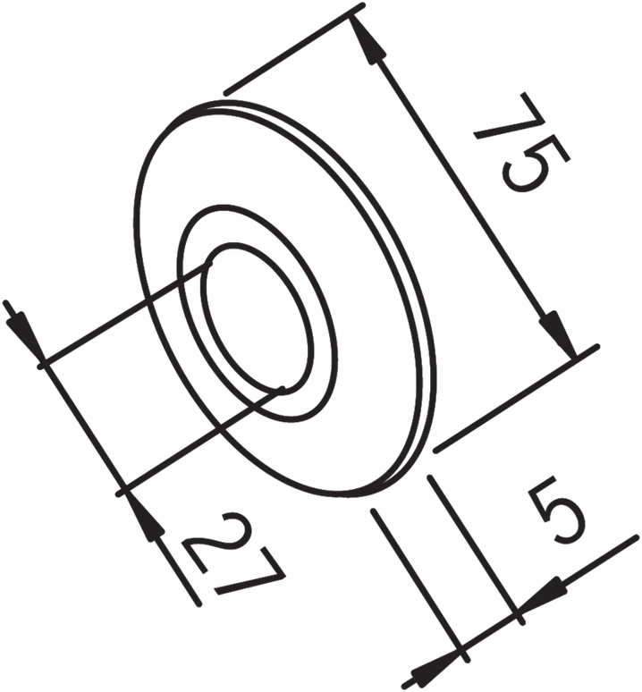 Ekscentriko dangtelis Oras 102003, 7.5 cm