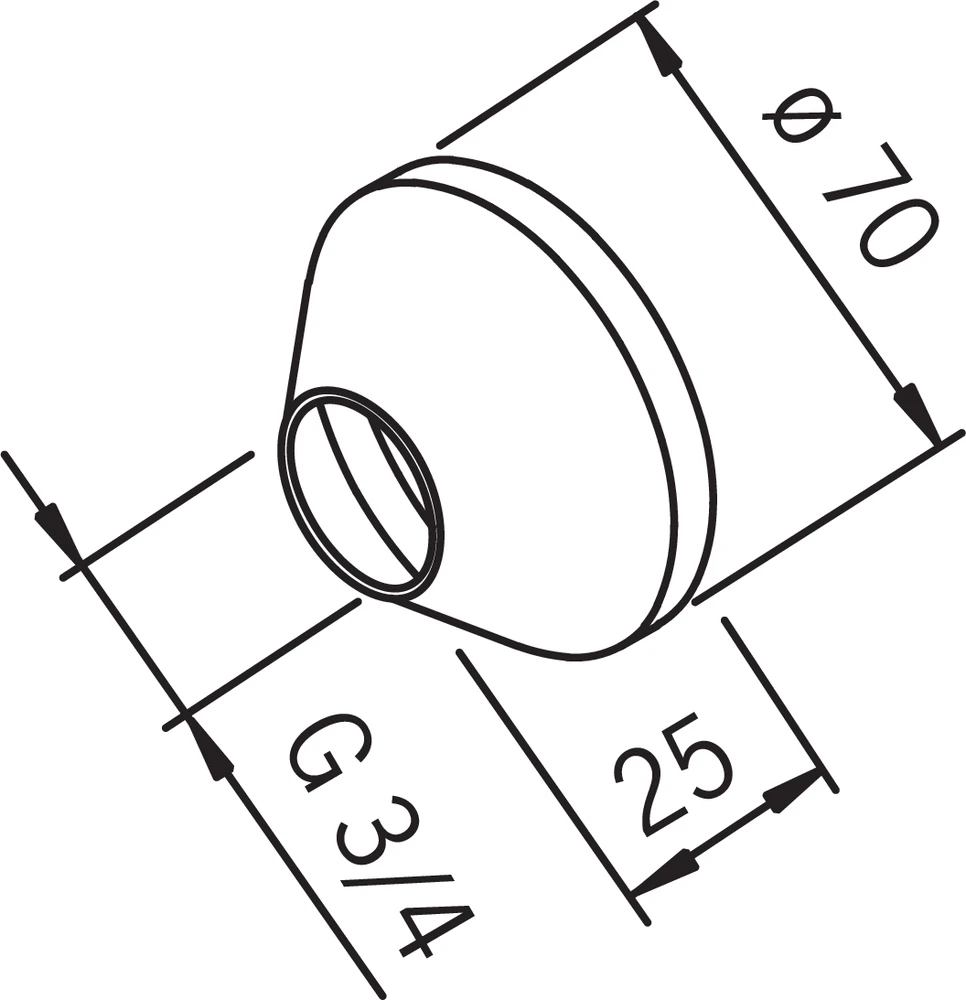 Ekscentrikų dangteliai Oras 203504/2, V 3/4'', 2 vnt.