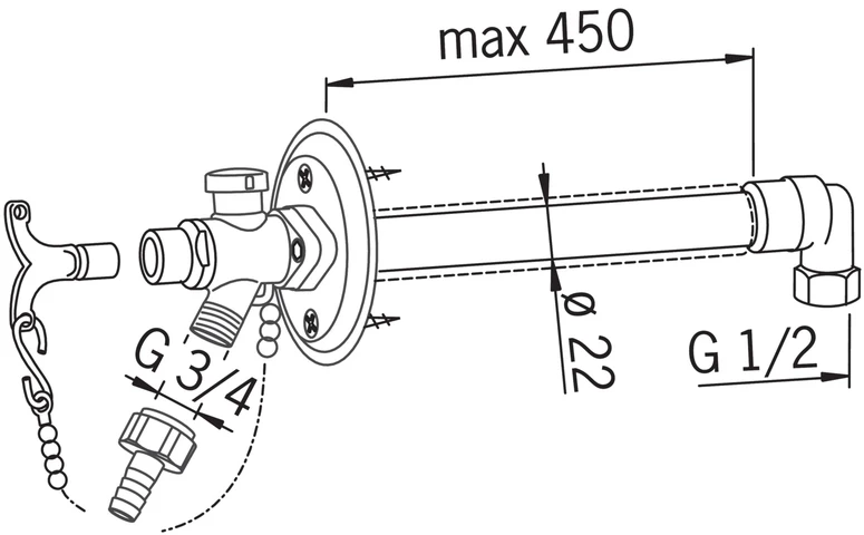 Lauko čiaupas Oras 431716, neužšąlantis