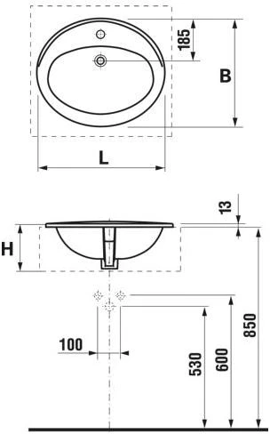 Praustuvė JIKA IBON H8130100001041, 410×520 mm