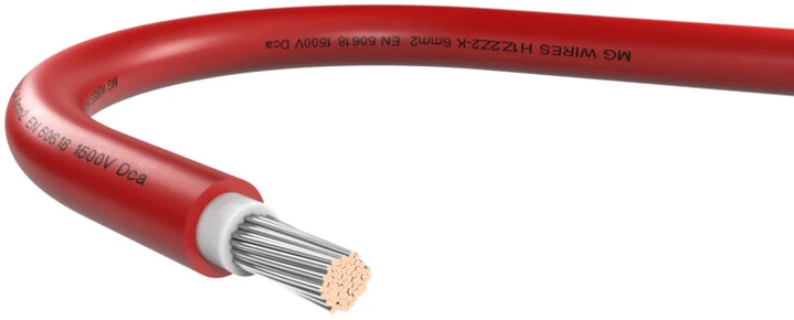 Solar kabelis MG WIRES EN 50618 6,00 mm2 Q H1Z2Z2-K 100 metrų raudonas