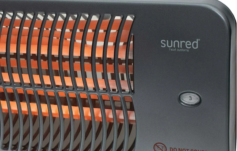 SUNRED® Lugo Quartz pakabinamas infraraudonųjų spindulių terasos šildytuvas LUG-2000W, 2000 W, Pilkas