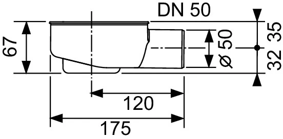 TECEdrainline žemas sifonas, DN50