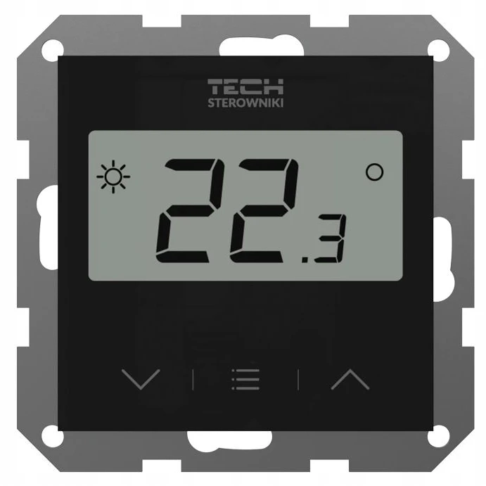 Tech Laidinis kambario termostatas EU-F-2z v1, juodas, 55mm rėmeliams