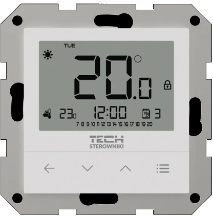Tech Laidinis kambario termostatas EU-F-4z v1, baltas, 55mm rėmeliams
