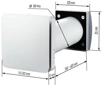 Vents Mini rekuperatorius Twinfresh Atmo 50 m3/h su pulteliu