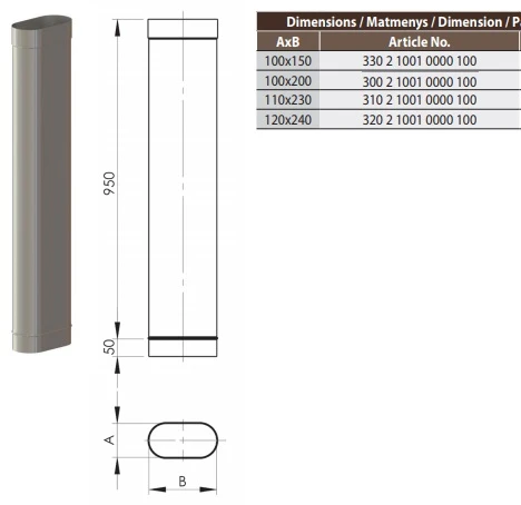 Vilpros Pramone SWO Įdėklo segm. NP 120x240, L-1.0m (320 2 1001 0000 100)