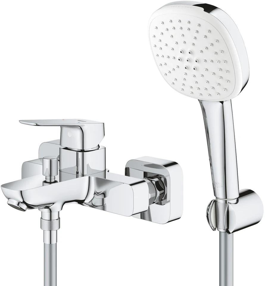 Vonios/dušo maištuvas Grohe Cubeo su rankinio dušo komplektu, chromas
