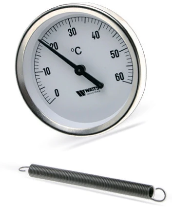 Paviršinis termometras WATTS 63 mm, su spyruokle