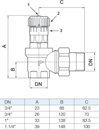 Watts Industries Perleidimo vožtuvas 1" USVR 25 (10005174)
