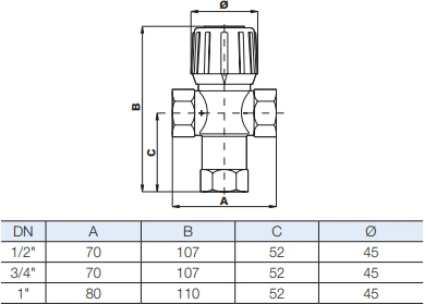 Watts Industries Trieigiai term.vent. AQUAMIX 62 C1/2" (10022122)