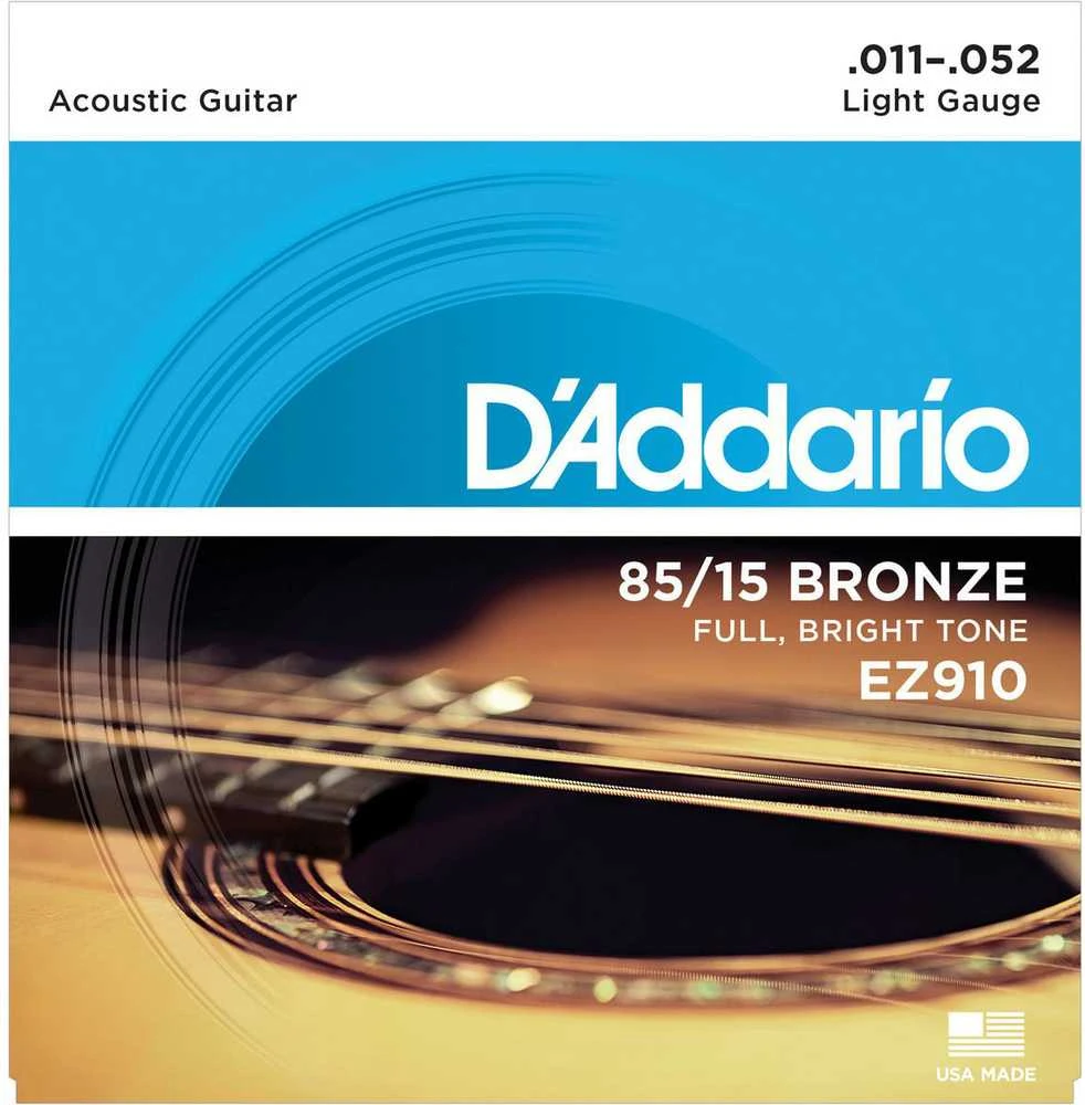 Stygos akustinei gitarai D'ADDARIO 85/15 BRONZE .011-.052 EZ910