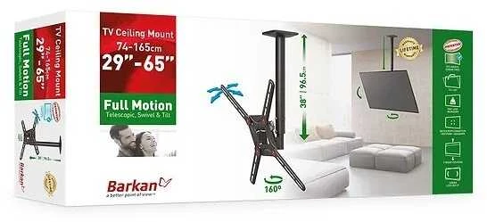 Laikiklis BARKAN 3500B.B 29"-65" LED TV, 3 lankstų, lubinis, juodas