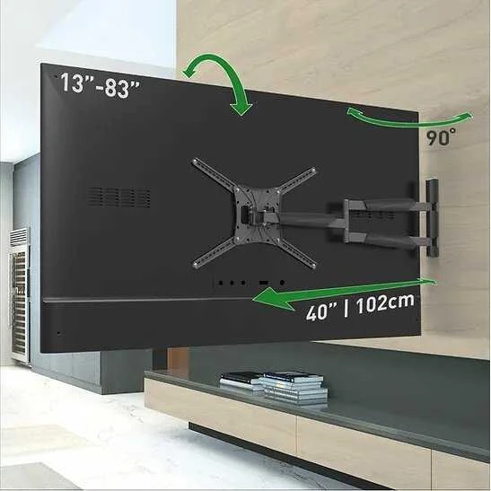 Laikiklis BARKAN BM443XL 13"-83" TV, 4 lankstų, sieninis, juodas, labai ilgas
