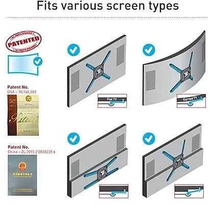 Laikiklis BARKAN BM464L 13"-90" lygiam/lenktam TV, 4 lankstu, sieninis, prailgintas