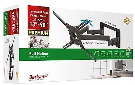 Laikiklis BARKAN BM464L 13"-90" lygiam/lenktam TV, 4 lankstu, sieninis, prailgintas