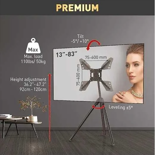 Laikiklis BARKAN DTP410 13"-83" TV, pakreipiamas, trikojis