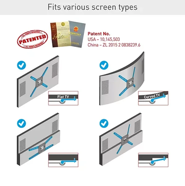 Laikiklis BARKAN FS310T 13"-65" TV, pasukamas