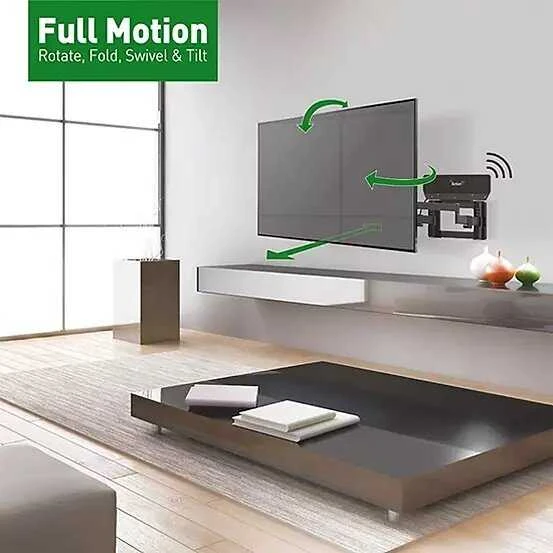 Laikiklis BARKAN VTM464L 13"-90" TV, 4 lankstų, su antena, sieninis, juodas, labai ilgas