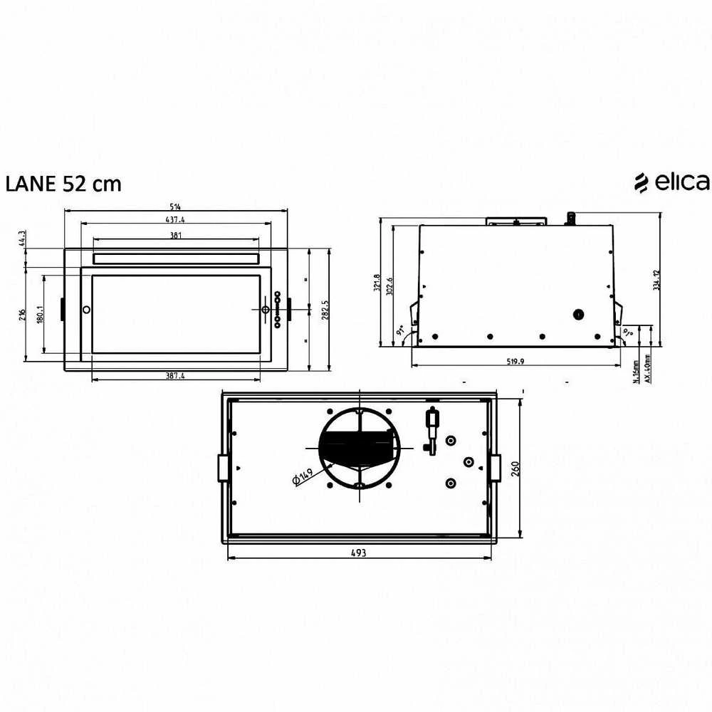 Įmontuojamas gartraukis Elica Lane BL/A/52