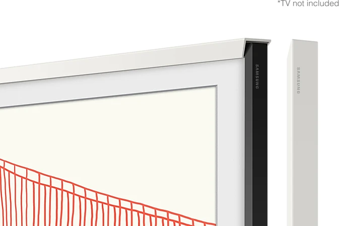 SAMSUNG Frame 55 Baltas Nuožulnus 2021 45 laipsnių įpjovimas viduje