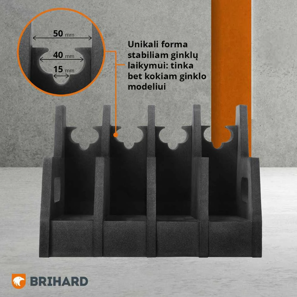 BRIHARD ADVANCED 4-GUNS FOAM HOLDER PISTOLETŲ STOVAS