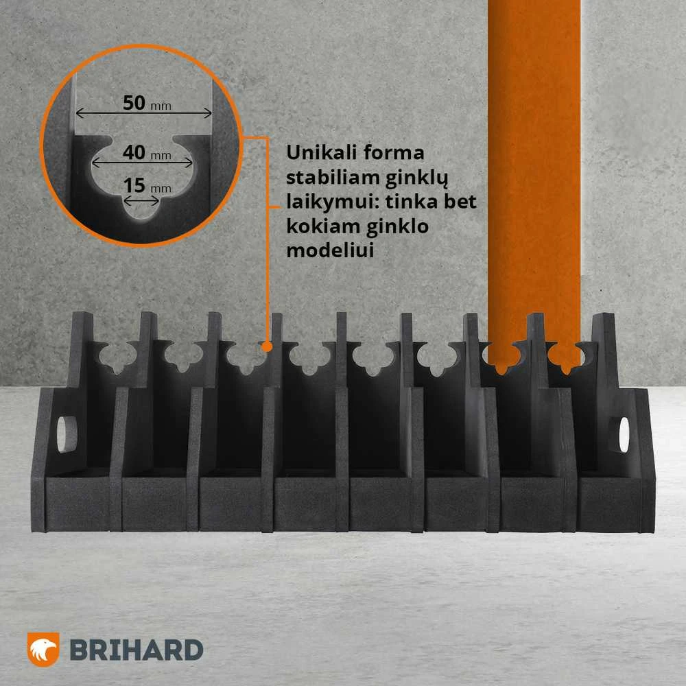 BRIHARD ADVANCED 8-GUNS FOAM HOLDER PISTOLETŲ STOVAS