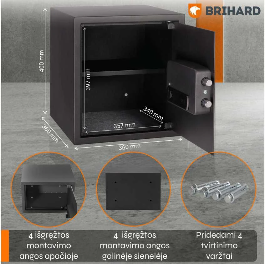 Brihard Business LED E Black Pearl Baldinis seifas