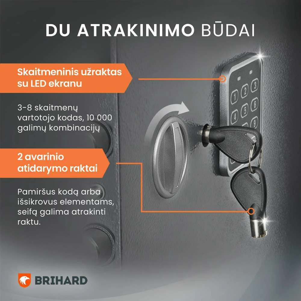 Brihard Business LED E Black Pearl Baldinis seifas