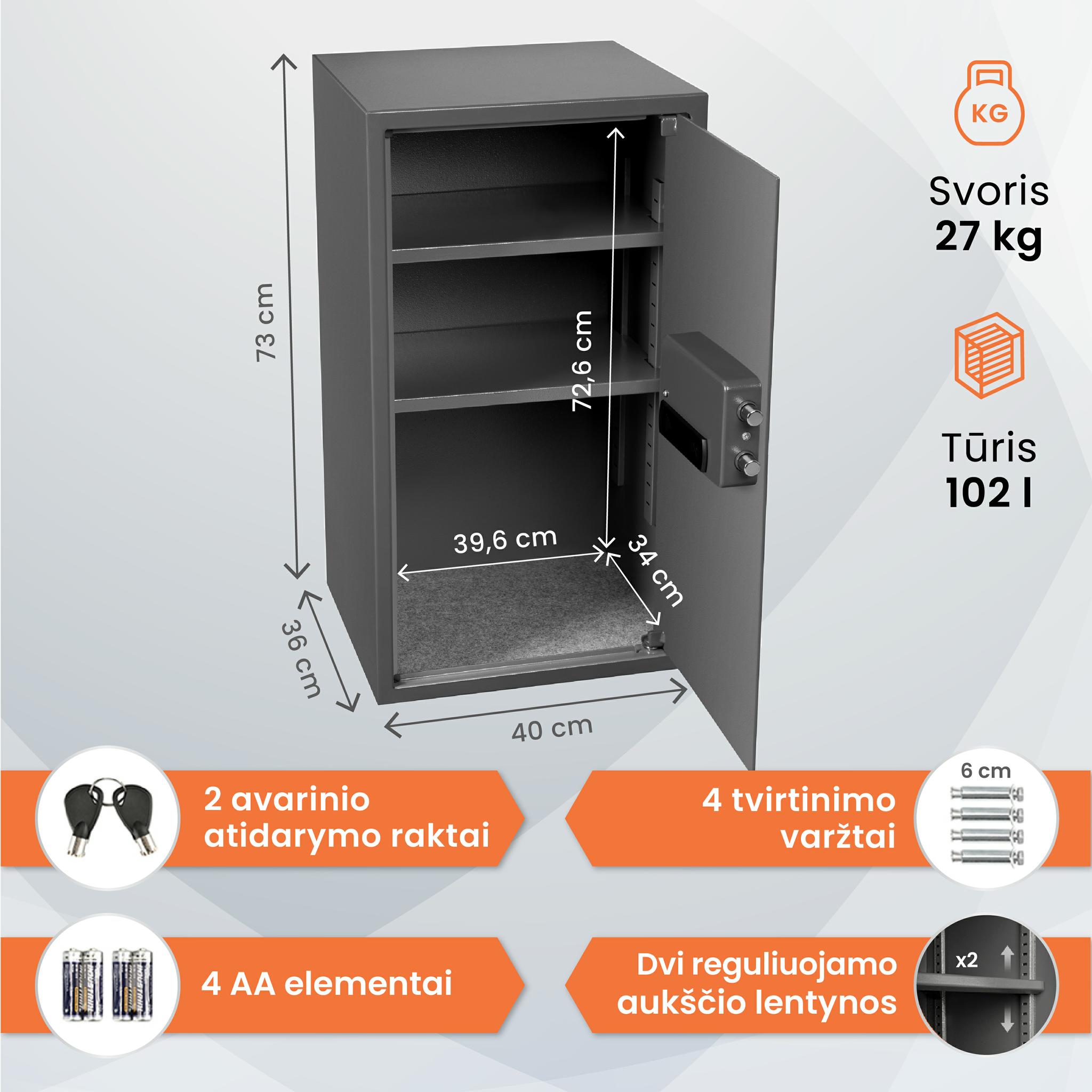 Brihard BUSINESS XXL BIOMETRIC pastatomas seifas