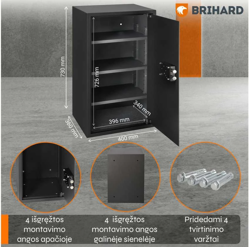 Brihard BUSINESS XXL K pastatomas seifas