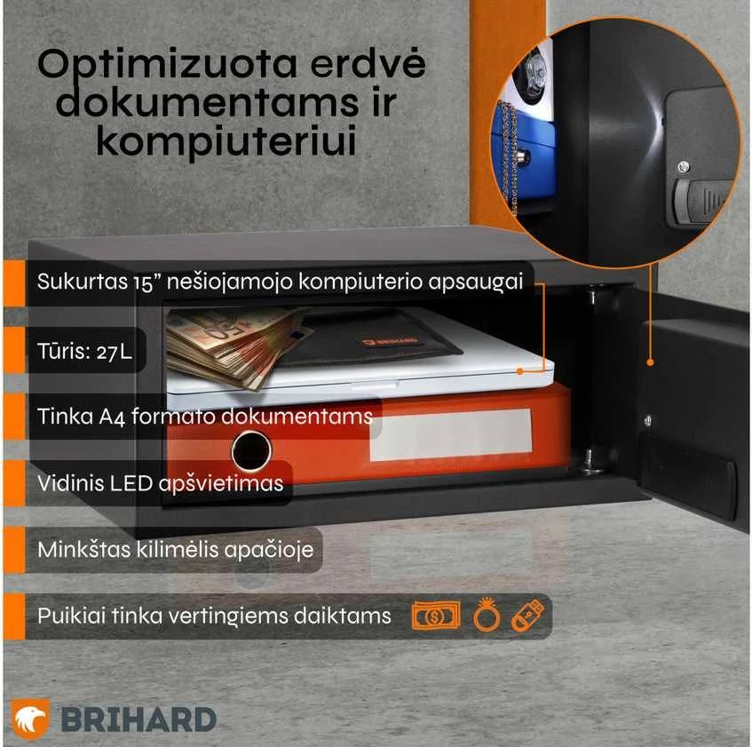 Brihard Laptop LED E Black Pearl Seifas nešiojamam kompiuteriui