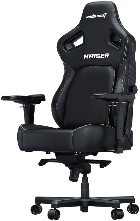 Žaidimų kėdė AndaSeat Kaiser 4 XL, juodos spalvos, medžiaga: eko oda