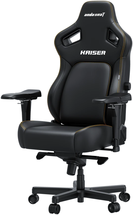Žaidimų kėdė AndaSeat Kaiser 4 XL, juodos spalvos, medžiaga: eko oda