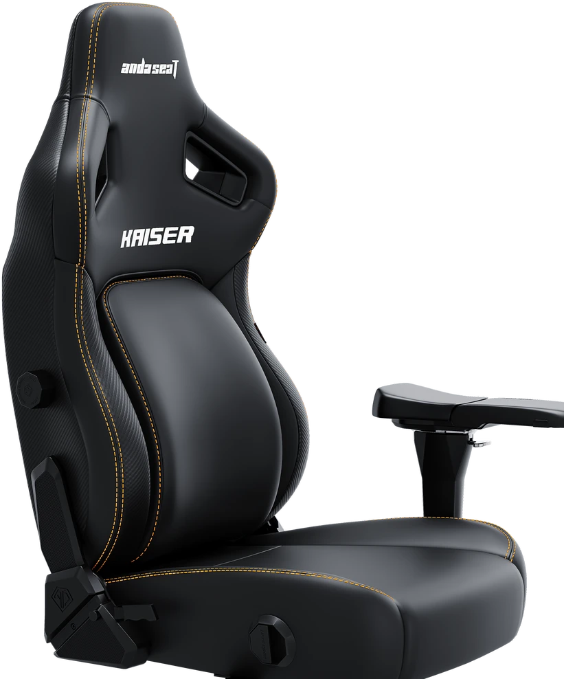 Žaidimų kėdė AndaSeat Kaiser 4 XL, juodos spalvos, medžiaga: eko oda