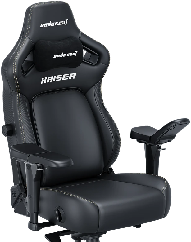 Žaidimų kėdė AndaSeat Kaiser 4 XL, juodos spalvos, medžiaga: eko oda