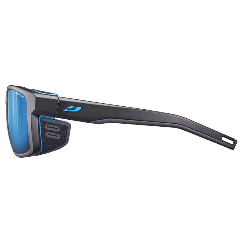 Julbo Shield akiniai su mėlynais lęšiais iš šono