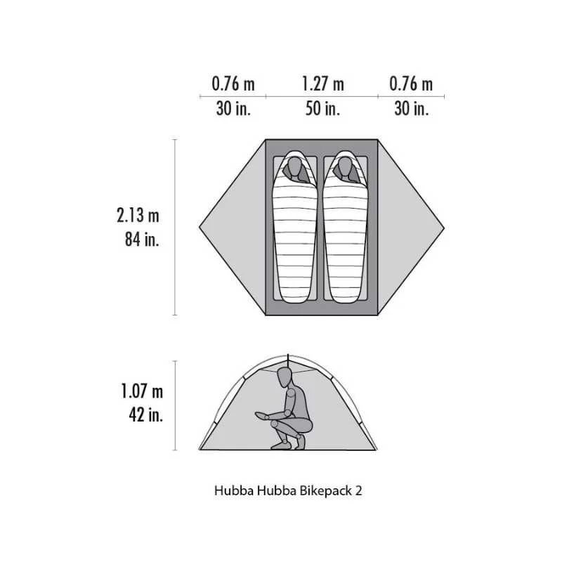 Dvivietė palapinė ant dviračio MSR Hubba Hubba Bikepack 2
