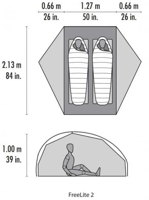 Moser Dvivietė palapinė MSR FreeLite 2 Žalias Tent V3