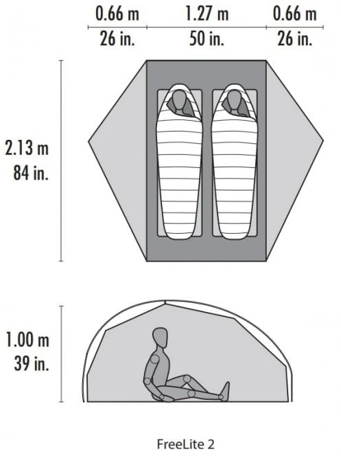 Dvivietė palapinė MSR FreeLite 2 Žalias Tent V3