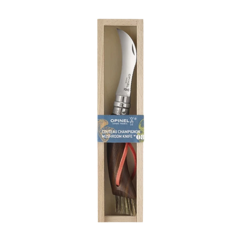 Grybavimo peilis dežutėje Opinel N08 Juodas Mushroom Pieštukas Case