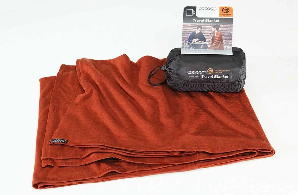 Kelioninė antklodė COCOON Merino Wool/Silk Travel Blanket - Raudona