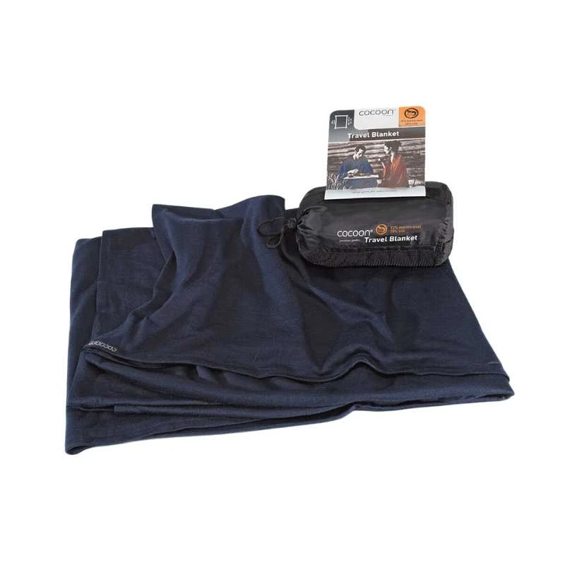 Kelioninė antklodė COCOON Merino Wool/Silk Travel Blanket - Juoda