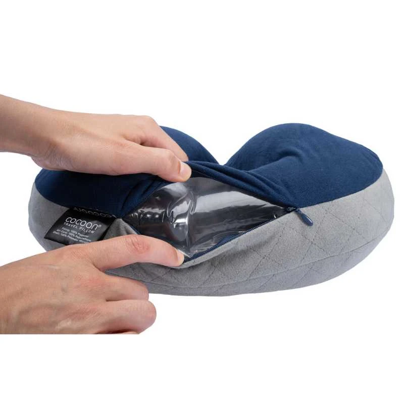 Kelioninė pagalvėlė COCOON Air-Core Neck Pillow Ergonomic Microfiber - Tamsiai mėlyna