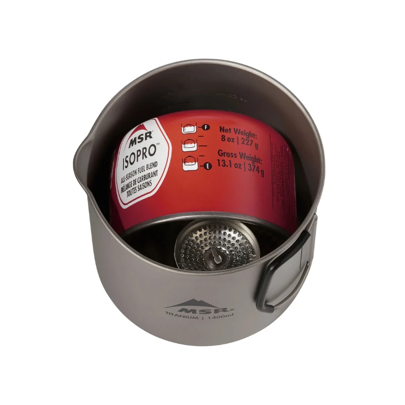 JAV MSR Titan Virdulys 1400 mL titaninis puodas