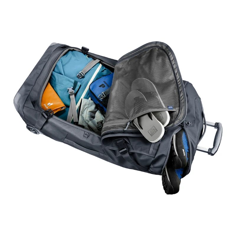 Kelioninis krepšys su ratukais Deuter Duffel Pro Movo 90 - Juoda