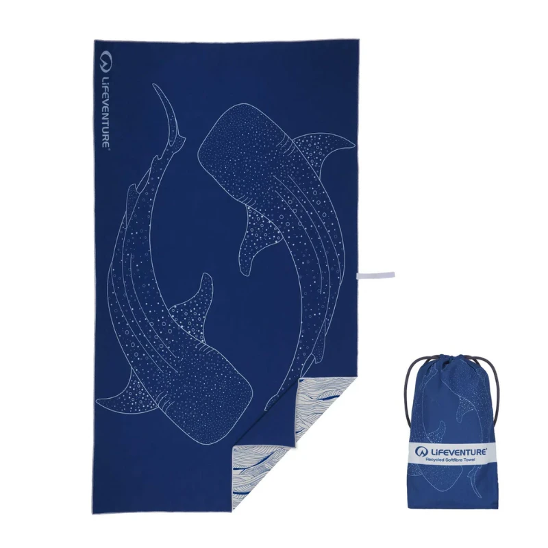 Kelioninis rankšluostis Lifeventure Soft Fibre Rankšluostis Whale Shark - Giant